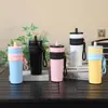 Copo Isolado de Palha de Alto Valor para Meninas Uso no Carro Aço Inoxidável 316 Grande Capacidade Copo de Café e Água Nova Caneca de Viagem