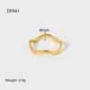 Anillo Ondulado de Acero Inoxidable con Diseño Nicho INS, Anillo de Cola, Anillo de Oro de 18K, Anillo Superpuesto Sin Decoloración