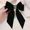 Pinza para el pelo de terciopelo negro con lazo, Accesorios para el cabello de alta calidad, Pinza de resorte para la parte posterior de la cabeza, Adorno para el cabello
