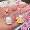 Llavero KT con diseño de mariposa rosa brillante, bonito colgante de dibujos animados para chica, accesorio para pareja y novia, regalo.