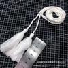 Cuerda de algodón de punto de fábrica cuerda trenzada cinturón de borla doble blanco y negro borla para colgar cortinas borla accesorios de borla