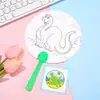 Abanico de papel en blanco para hacer tú mismo, con dibujos de colores, para pintar, con patrón, de cartón blanco, al por mayor