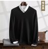 Otoño e Invierno Nuevo Suéter de Montaña de Cachemira para Hombre con Solapa Alta Talla Grande Ropa de Punto Casual Color Sólido Base Suéter Pulóver de Lana