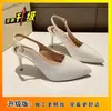 2026 Novas Sandálias Romanas Sexy de Salto Agulha para Mulheres Salto Alto Decotado Moda Francesa Calçados para Mulheres Plus Size Sandálias de Tira Única