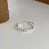 Anillo de Plata de Ley S925 Tiqi Estilo Coreano Moda Anillo Abierto Retorcido Cruzado para Mujer, Simple Punto de Perla Doble Capa Apilable Tendencia