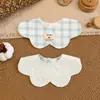 Distribuidor de Baberos Impermeables de Doble Cara de Algodón Puro Tamaño Bebé para Lactantes y Niños Pequeños, Baberos con Forma de Pétalo para Niñas y Niños