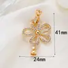 Hebilla de Collar de Perlas de Color Dorado 18K que Conserva el Color con Pétalos de Flor Microincrustados Hebilla de Conexión Pulsera Collar Accesorios para Joyería DIY