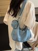 Corea del Sur Dongdaemun Casual Simple Bolso de mezclilla 2024 Nuevo Costuras textiles Bolso de hombro Moda Bolso cruzado