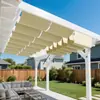 Toldo Retrátil para Sol 1.8X4M Toldo Dobrável Tecido Oxford 420D Pátio Externo Puxado Manualmente Vela de Sol Ondulada
