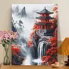 Pintura a óleo digital DIY série paisagens naturais, pintura a óleo colorida preenchida à mão, arte de parede decorativa para alívio do estresse e cura