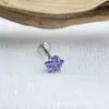 Pendientes de Aleación de Titanio Astmf-13 de 0.8 de Espesor con Garras, Estrella de Cinco Puntas, Titanio G23 con Rosca Interna, Pendientes de Zirconia, Joyería para Piercing