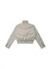Chaqueta Corta de Plumas de Moda Estilo Americano para Mujer, Nuevo Modelo Invierno 2025, Cuello Alto, Cálida, Corte Ajustado, Chaqueta Abrigo Adelgazante