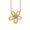 Collar de Girasol de Moissanita de Plata Esterlina S925 Popular Ins de Gama Alta Diamante Completo Colgante de Flor de Cinco Pétalos Suministro Exclusivo Transfronterizo