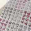 12 Caixas de Joias de Zircônia com Fundo Pontudo para Nail Art Brilho Fundo Coração Quadrado Gordo Ovo de Pombo Longo Formato de Ângulo Reto Diamante Grande