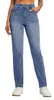Diseño Americano Versátiles Jeans Retro de Cintura Alta Rectos Pantalones Casuales Jeans Moda Europea y Americana para Mujer Pantalones