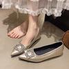 Zapatos de Salón de Punta Fina Estilo Francés con Hebilla Cuadrada de Pedrería y Boca Baja para Mujer, Modelo Nuevo Otoño 2026, Cómodos para el Trabajo Diario, Zapatos de Trabajo que Aumentan la Altura