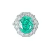 Anillo Abierto Ovalado de Alto Nivel Para Green Group Incrustado con Circonita para Mujer, Lujo Accesible Retro Exquisita Joyería de Banquete al por Mayor