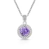 Transmissão ao vivo item mais vendido pingente de colar bolsa quadrada princesa corte rosa pedra preciosa colorida feminina super brilhante diamante de alto carbono banhado a ouro real corrente clavícula