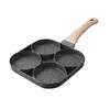 Frigideira de Hambúrguer de Pedra Maifan para Cozinhar Hambúrgueres, Frigideira para Cozinha Doméstica, Frigideira de Café da Manhã com Quatro Furos, Frigideira Integrada de Ferro Fundido para Bife