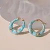 Brincos Europeus e Americanos Transfronteiriços de Metal com Gotejamento de Óleo em Forma de Flor, Luxo Leve, Brincos de Alta Qualidade, Brincos Exagerados para Mulheres, Foco em Design, Nicho