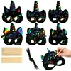 Fábrica Transfronteiriça DIY Máscara de Animal Arte de Raspar Pintura Educacional Infantil Unicórnio Arte de Raspar Atacado Grafite Criativo