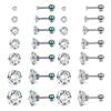 Brincos de Tarraxa Finos de Aço Inoxidável 0,8 mm com Zircônia e Design Integrado de Quatro Garras, Brincos de Bola Torcida Cravejados com Diamantes, Fornecimento Direto da Fábrica
