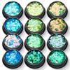 Polvo brillante de alto brillo PET lentejuelas ultrafinas de 3 mm color mágico cuadrilátero polvo brillante arte de uñas degradado polvo láser X4-416