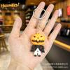 Llavero con colgante de calabaza de Halloween de dibujos animados, bonito llavero de coche con forma de calavera, regalo al por mayor
