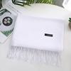 Bufanda de cachemira cálida de invierno para mujer, bufanda de moda de color liso con borlas, Yang pegajoso 250g, Accesorios al por mayor