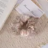 Elástico de Cabelo Estilo Platina com Enfeites de Estrela, Organza Francesa de Camada Dupla, Acessório de Cabelo Doce e Elegante para Mulheres