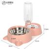 Tigela de Aço Inoxidável Personalizada para Pet, Tigela para Gato e Cachorro, Dispensador Automático de Água, Tigela de Beber, Tigela de Arroz Anti-Tombamento, Tigela Dupla em Uma