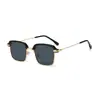 Gafas de sol metálicas cuadradas pequeñas retro para hombre, gafas de sol de moda europeas y americanas de alta gama para mujer, gafas de sol transfronterizas de moda