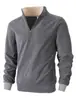Nueva Ropa Masculina Transfronteriza Nueva Sudadera Casual de Media Cremallera de Terciopelo Doble Cara con Cuello Alto Chaqueta de Otoño e Invierno para Hombre