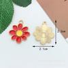 Accesorios de bricolaje Serie Roja Material de aleación Flor clásica Ins Pendientes Pulsera Llavero Colgante
