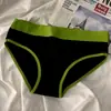 Estilo Frio Esportivo Simples Menina Algodão Puro Roupa Íntima Feminina Cintura Média Forro de Algodão Puro Calcinha Feminina Estilo Exportação