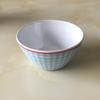 Set de Camping Francés de Melamina con Puntos de Ola Ins Estilo Chica Suave Plato Tazón Taza Cuadros de Color Contrastante Plato Plano Tazón para Ensalada de Frutas Postre