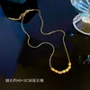 [Bao Nian] Estilo Simples Fornalha de Feijão Acácia Corrente Fria de Ouro Real Acessórios de Corrente na Clavícula para Mulheres da Rede Ins