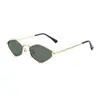 Gafas de sol transfronterizas de diamantes para mujer, retro, personalizadas, de montura pequeña, de metal, para fotos, cóncavas, de moda