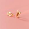 Clip para oreja asimétrico de plata s925 Nalan, lindo y dulce, con forma de conejo y zanahoria con incrustaciones de diamante, para el temperamento de la mujer M01522