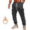 Comércio exterior transfronteiriço novo outono e inverno forrado com fleece macacão casual masculino calças multi-bolsos tamanho plus calças casuais esportivas