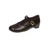 Zapatos Mary Jane para mujer en un estilo suave y de color claro, nuevo modelo de otoño 2026, punta cuadrada de cuero, estilo suave para usar en viajes