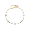 Pulsera Francesa de Lujo Ligero de Trébol de Cuatro Hojas para Mujer Sensación de Alta Gama Llena de Estrellas Flores Joyería de Mano Versátil Regalo para Novia Mejor Amiga
