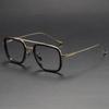 Armazón de Gafas Iron Man, Estilo de Armazón Cuadrado Como Robert Downey Jr., Se Pueden Colocar Lentes de Sol Graduados, Armazón de Gafas Grande de Titanio Puro con Doble Puente