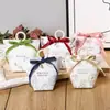 Caja de Dulces Minimalista para Boda, Bolsa de Dulces para Boda con Asa, Caja de Dulces Estampada en Oro Pintada a Mano, Caja de Regalo de Retorno Xiaohongshu, Lujo Ligero y Festiva