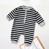 Body Suave para Bebé 2026 Otoño Elegante Versátil Dibujo Animado Osito Mono de Moda Elegante Mono Rayado