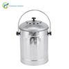 Balde fertilizante para resíduos de cozinha de fornecimento original com camada desodorizante lixeira de metal para cozinha balde de resíduos de vegetais de ferro galvanizado