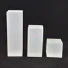 Suporte de exibição em camadas de pilar de cubo de cristal acrílico transparente para exibição de joias e fotografia, base fosca