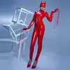 Uniforme de Menina Gato em Couro Brilhante, PVC Mascarado, Macacão de Motociclista Unissex, Roupa de Clube, Roupa de Performance Ds para Boate