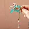Horquilla de perla Xiangyun azul quemada de estilo antiguo, nueva horquilla china con borla lateral, clip de sentido avanzado, accesorio para el cabello, horquilla para la cabeza