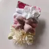 Diadema de Rosquilla para Niños Europeos y Americanos Set de Tres Piezas de Accesorios para el Cabello de Niñas de Flores Triples Diadema de Nylon para Bebé Tocado